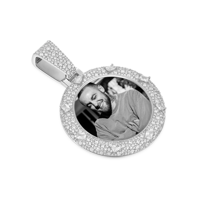 Colgante con foto con brillo esmeralda personalizado
