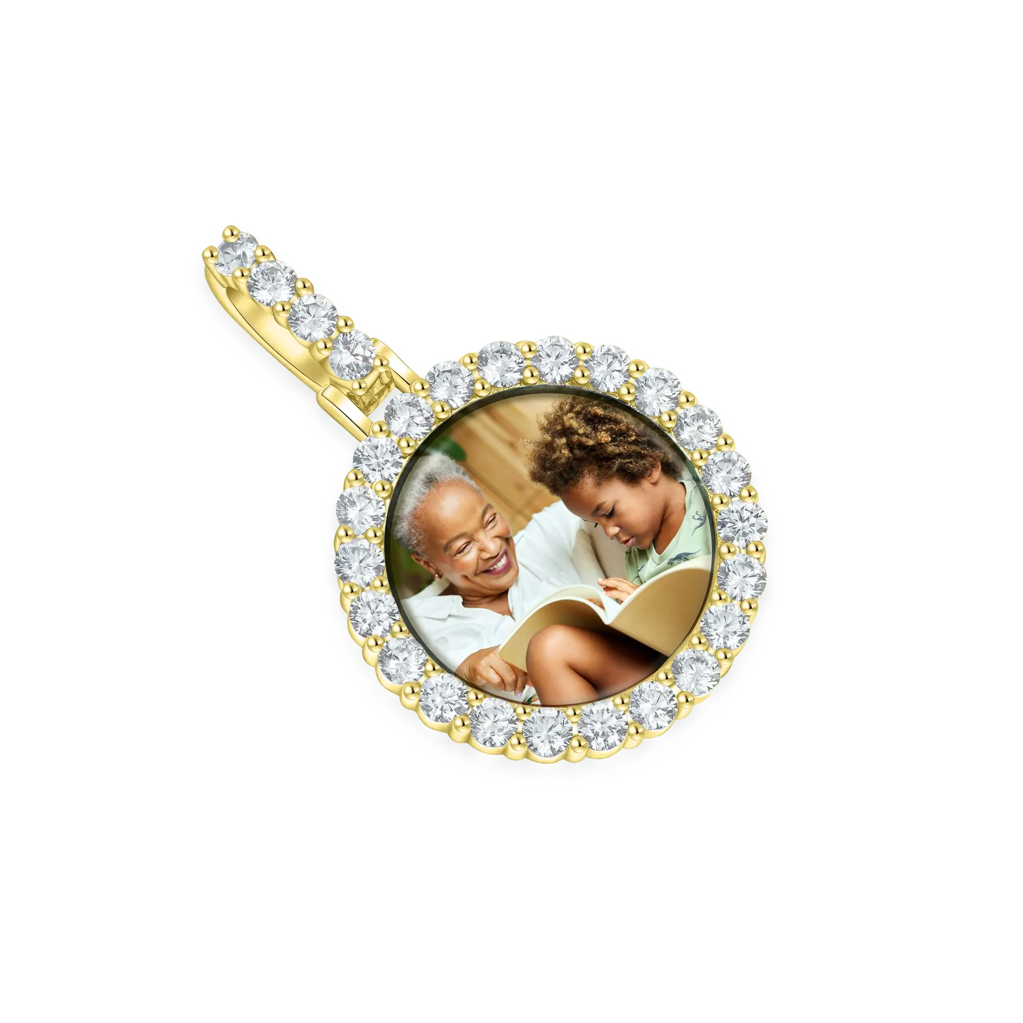 Custom Micro Photo Pendant & Tennis Chain Set