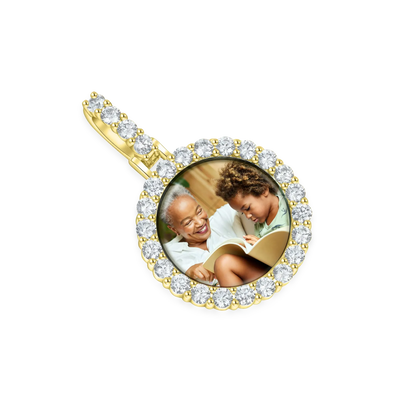 Custom Micro Photo Pendant & Tennis Chain Set