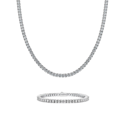 3mm Iced Tennis Chain and Bracelet Gift Set