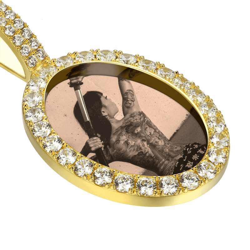 Pendentif photo ovale personnalisé