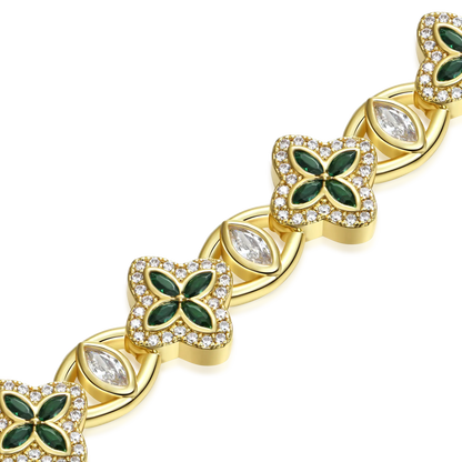 Iced Clover Eyes Blessing Bracelet