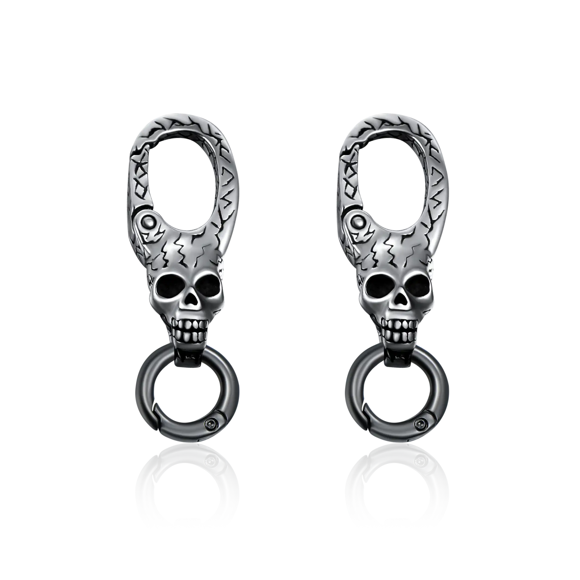 Aporro X Double-Sided Skull Link Necklace & Wallet Chain