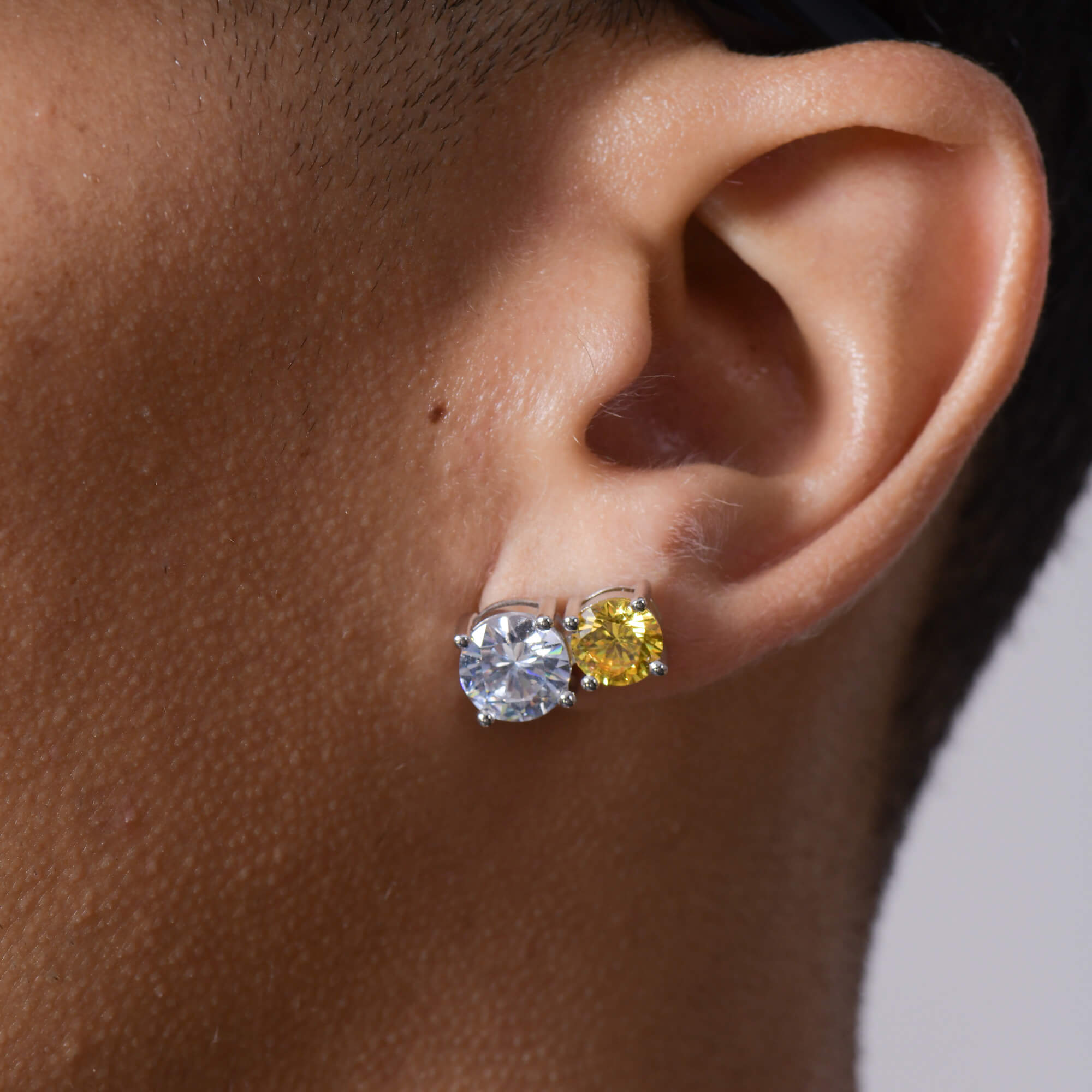 Moissanite Toi et Moi Stud Earrings – Twin Rounds