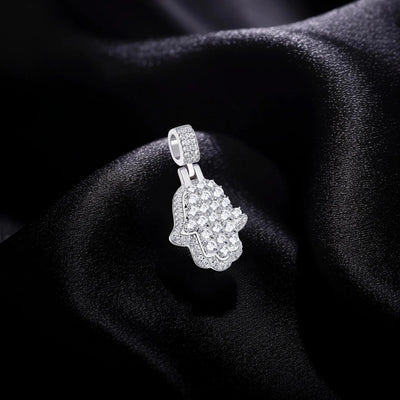 Moissanite Brilliance Layered Hamsa Pendant - Small