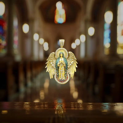 Blessed Mary Halo Winged Pendant