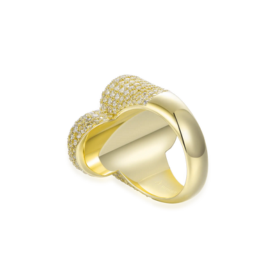 Iced Vitraux Vintage Rose Window Cross Ring
