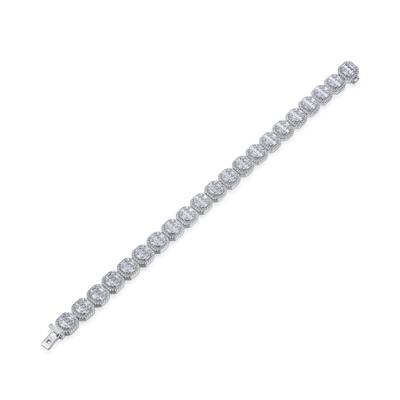 Pulsera de tenis agrupada en forma de baguette - 8 mm