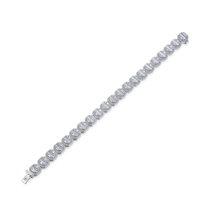 Moissanite Baguette Clustered Tennis Bracelet - 8mm