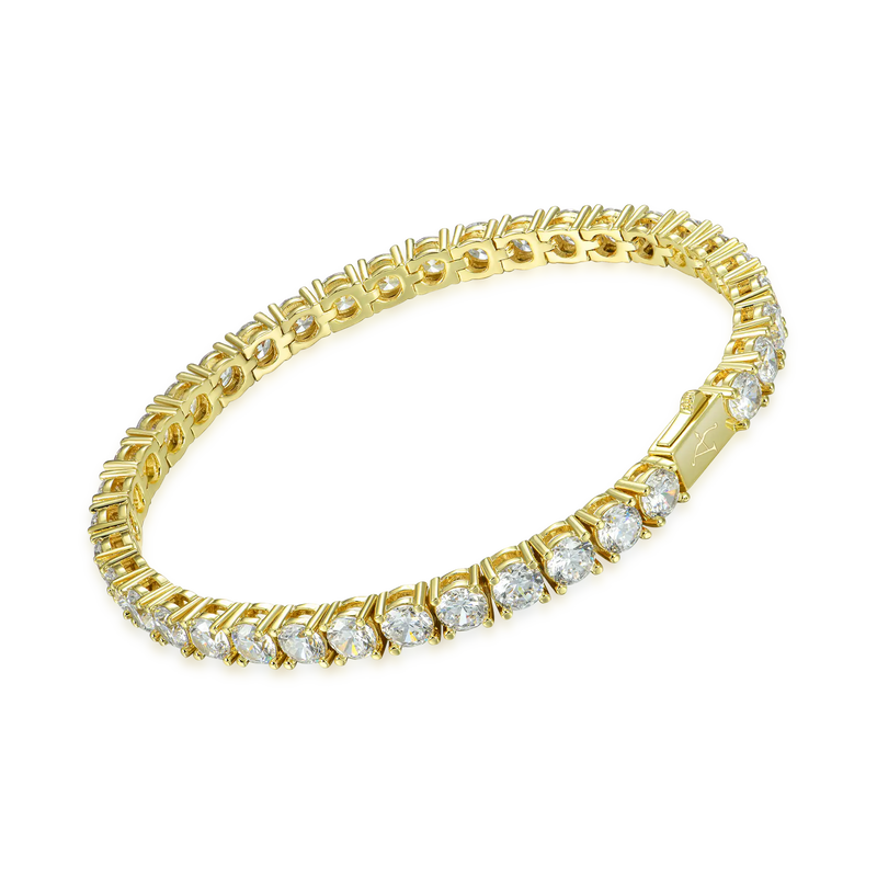 5mm Iced Tennis Bracelet - 14K & White Gold Moissanite Diamond - APORRO