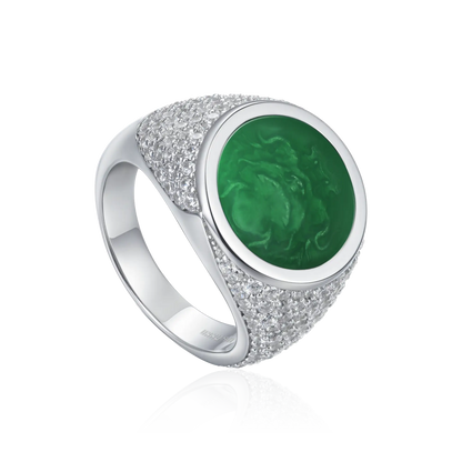 WONG Ⅱ Ridge Iced Out Signet Ring