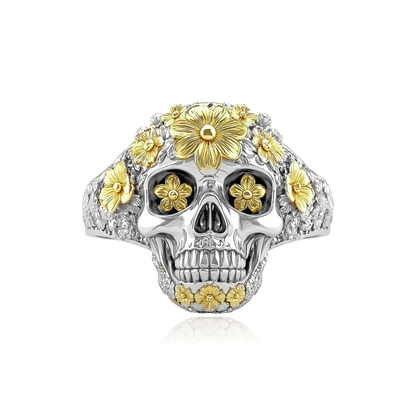 Bague Calavera Golden Bloom