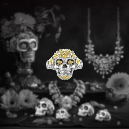 Bague Calavera Golden Bloom