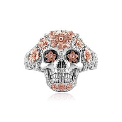 Anillo de floración de calavera rosado