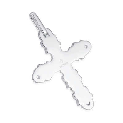Pearl Rose Cross Pendant