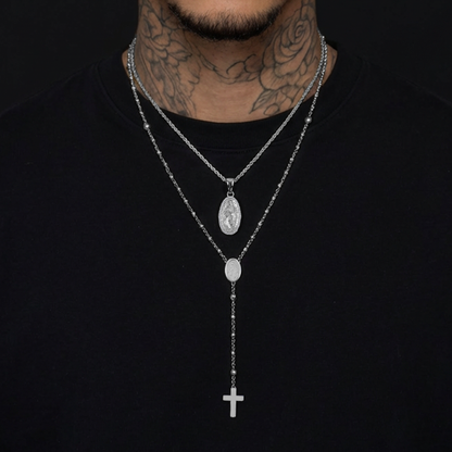Saint Mary Pendant & Custom Virgin Mary Necklace Set
