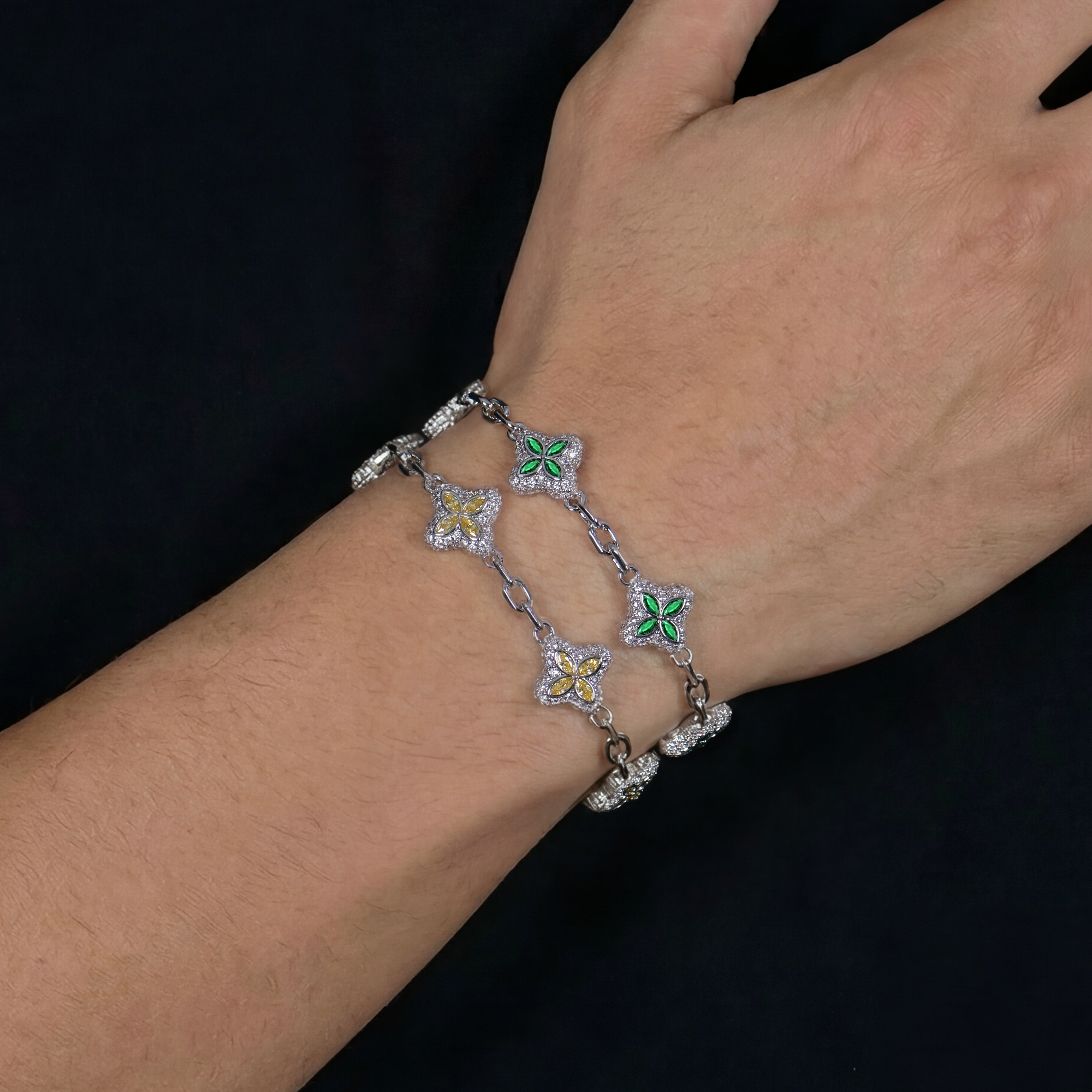 Dual Clover Energy Bracelet Set