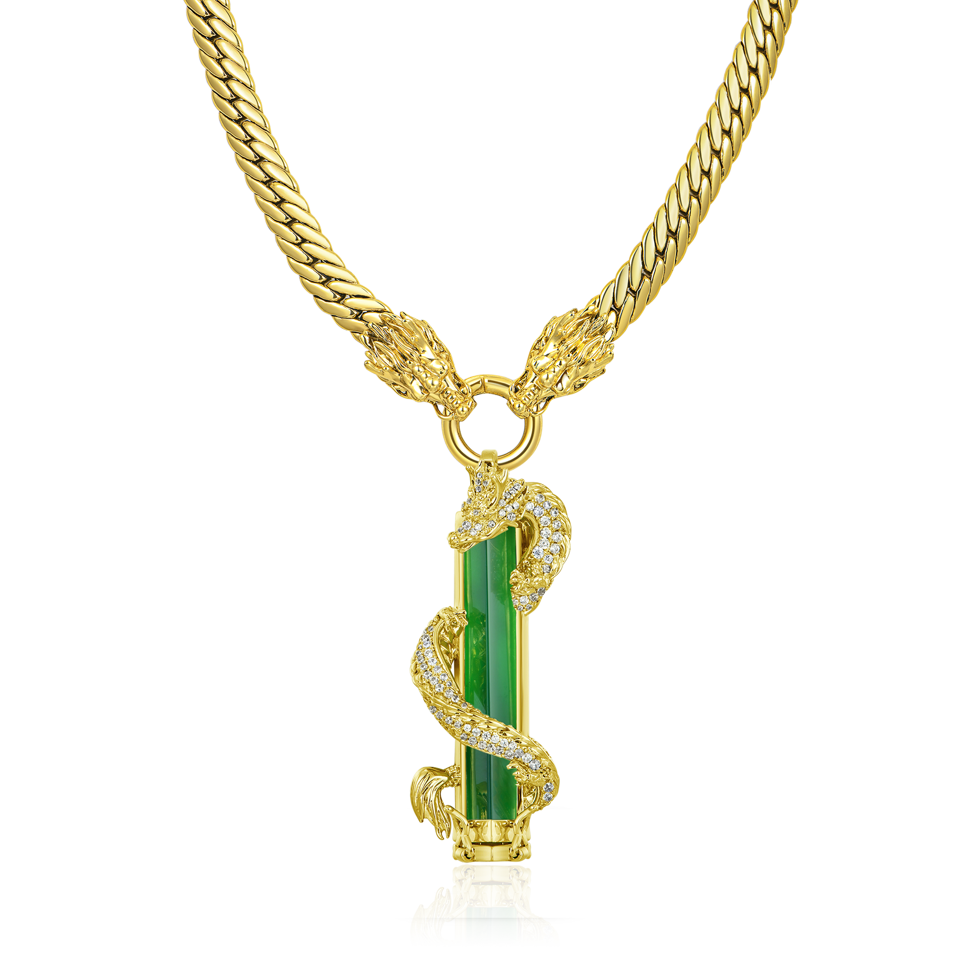 WONG Double Dragon Miami Cuban Chain + Pendant Gift Set