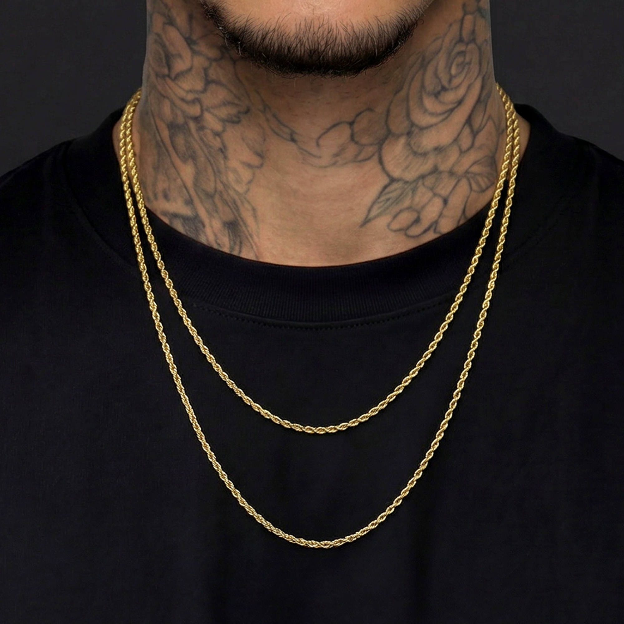 2.5mm Rope Chain Layer Set – Rope Chain Jewellery Set – APORRO® EUROPE