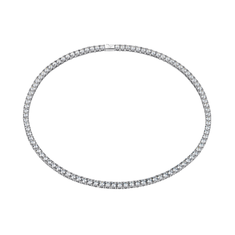 5mm Iced Out Tennis Chain - White Gold Moissanite Choker - APORRO