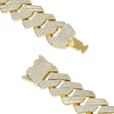 Custom Rollercoaster Buckle Prong Cuban Chain - 25mm