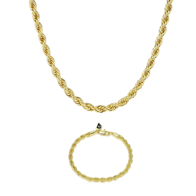 Juego de pulsera & de cadena de cuerda de 4,5 mm