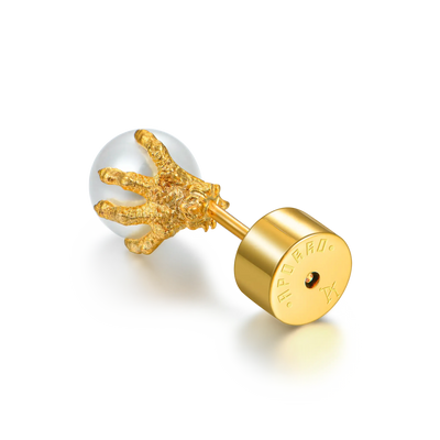 S925 WONG Dragon Pearl Stud Earring