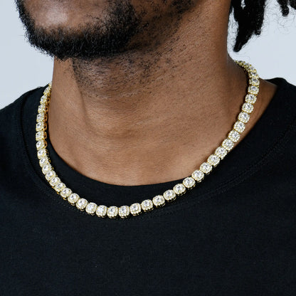 Cushion Cut Clustered Tennis Chain - 7mm