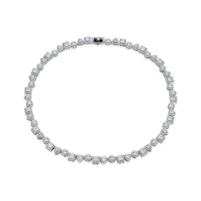 Princess Cut Mix Cluster-Tenniskette – 7 mm