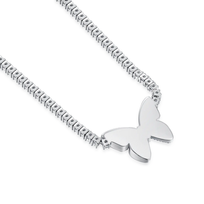 Lebendige Opal-Schmetterlings-Tennis-Halskette – 3 mm