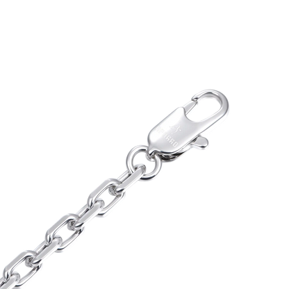 Iced Luminous Clover Adjustable Necklace - White Diamond