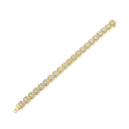 Moissanite Baguette Clustered Tennis Bracelet - 8mm