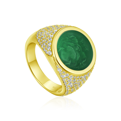 WONG Ⅱ Ridge Iced Out Signet Ring