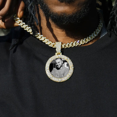 Colgante con foto con brillo esmeralda personalizado