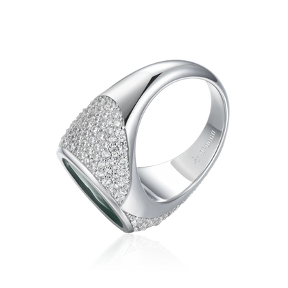 WONG Ⅱ Ridge Iced Out Signet Ring