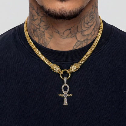 Scarab Ankh Dragon Chain & Pendant Set