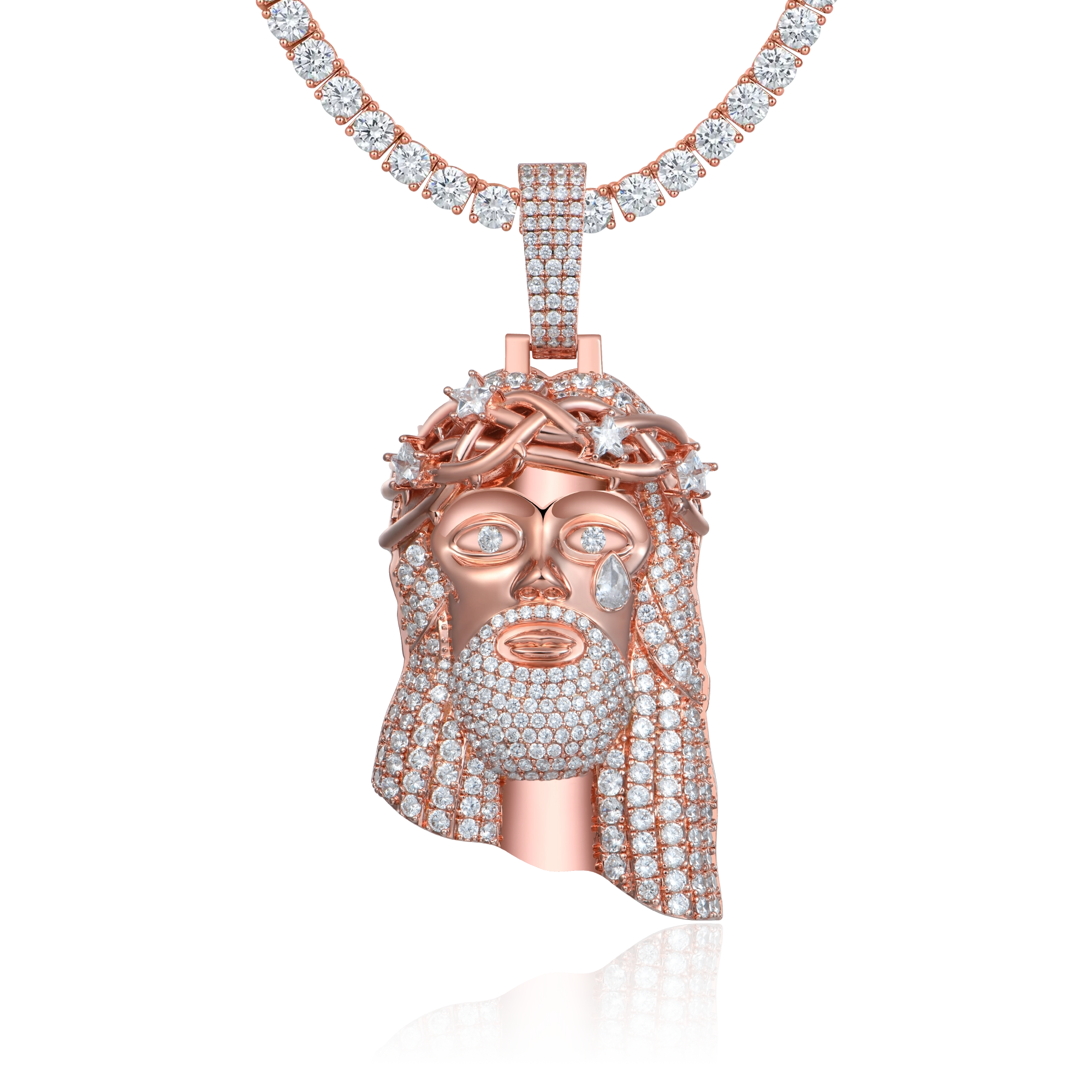 Pendentif stellaire en or rose stellaire - grand