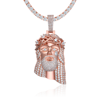 Stern-Jesus-Anhänger aus Roségold – groß