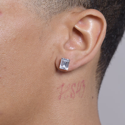 Moissanit Emerald Cut Ohrringe geschnitten