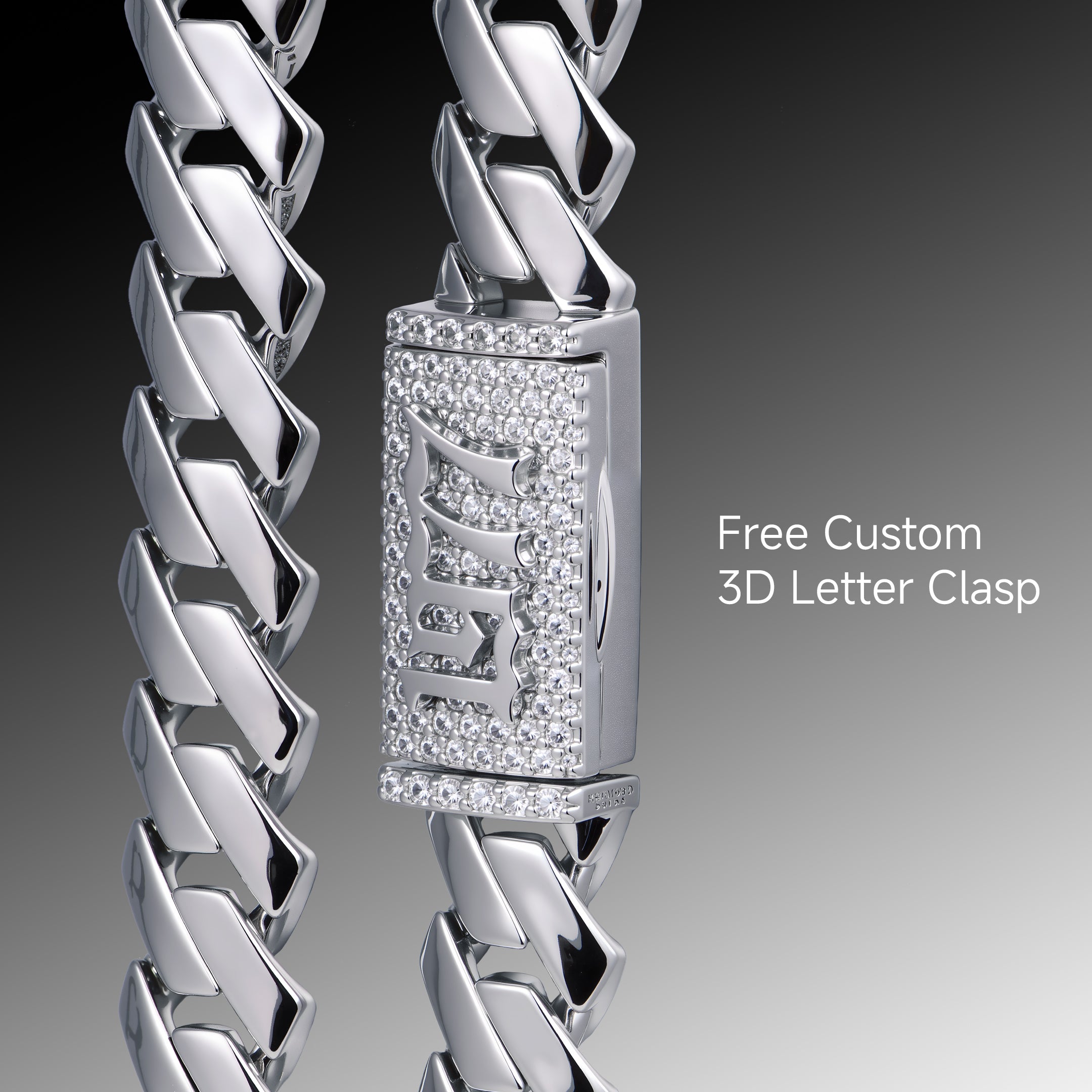 Plain Gold Prong Cuban Link Chain - 8mm