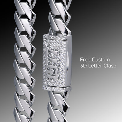 Plain Gold Prong Cuban Link Chain - 8mm