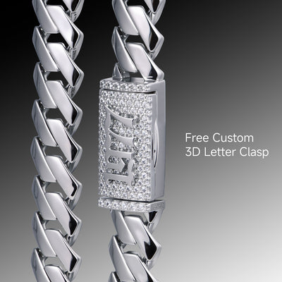 Plain Gold Prong Cuban Link Chain - 8mm