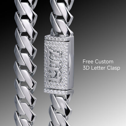 Plain Gold Prong Cuban Link Chain - 8mm