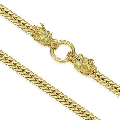 WONG Double Dragon Miami Cuban Chain & Wallet Chain - 8mm
