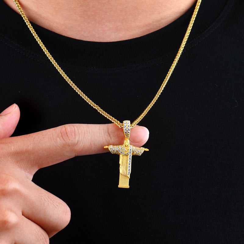 Micro Moissanite Cristo Redentor Pendant - APORRO HIP HOP JEWELRY - APORRO