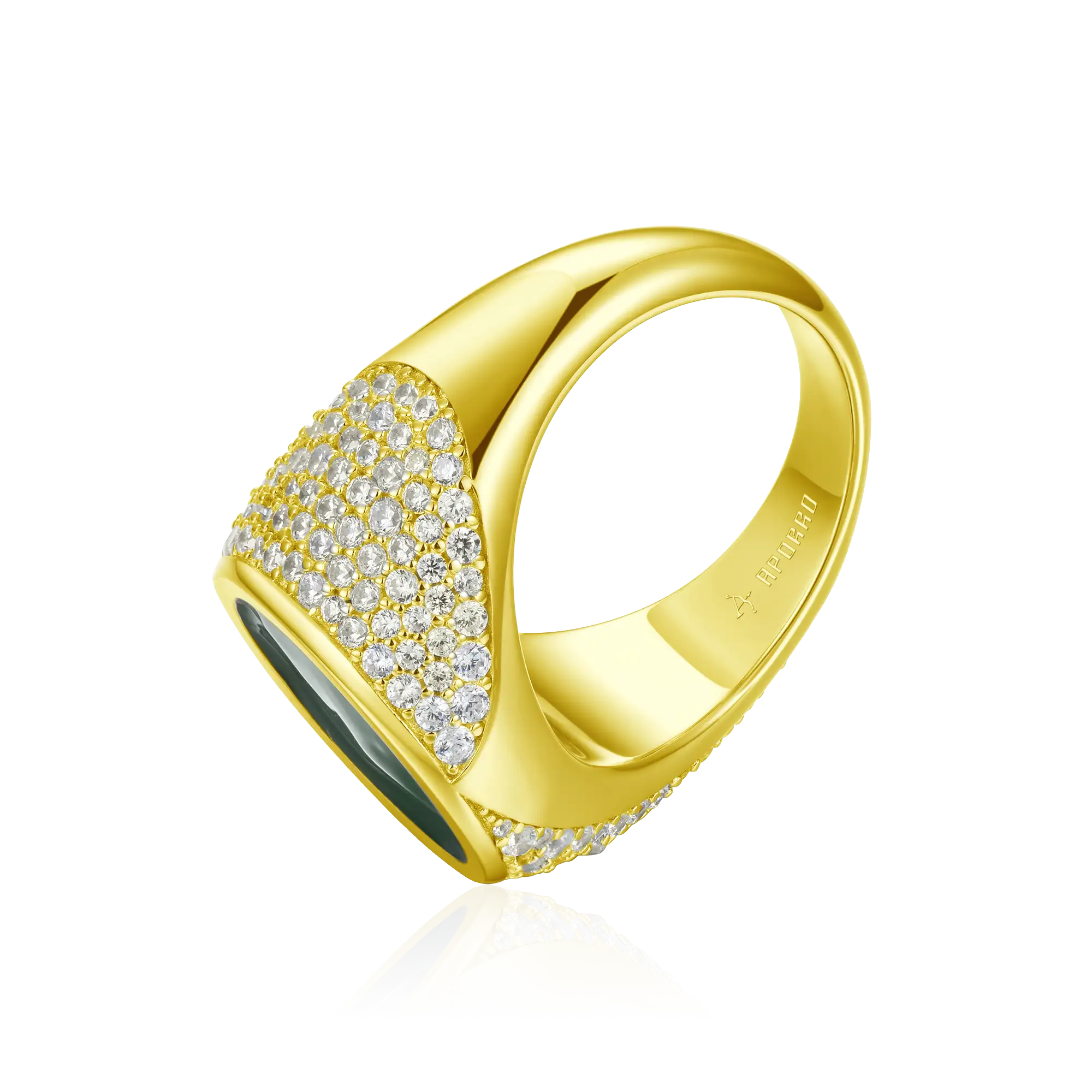 WONG Ⅱ Ridge Iced Out Signet Ring