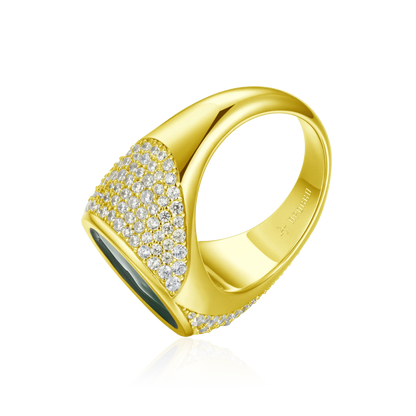 WONG Ⅱ Ridge Iced Out Signet Ring