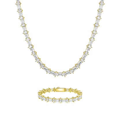 6mm Refined Luster Tennis Chain and Bracelet Gift Set