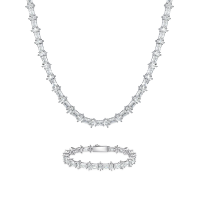6mm Refined Luster Tennis Chain and Bracelet Gift Set