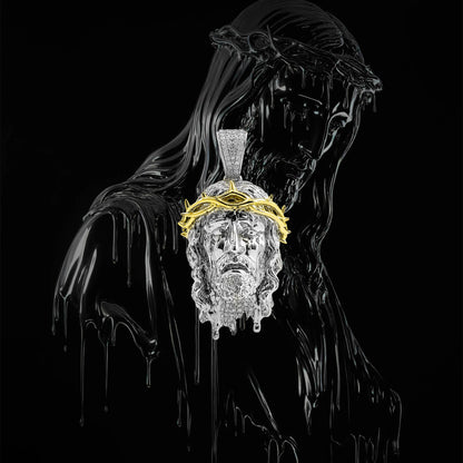 DRIP Messiah - Thorns Gold Jesus Ciondolo - 38mm